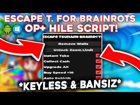 BEST! Escape Tsunami For Brainrots Script | Auto Tower Trial, Auto Divine, Remove Walls! (Keyless)