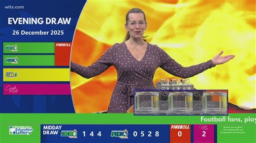 Evening SC winning lottery numbers for Dec. 26, 2025