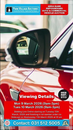 ABSA Bank Repossessed Vehicle Auction Durban Webcast