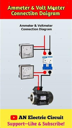 Ammeter & Voltmeter Connection Daigram | #shortsfeed #electronic