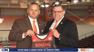 The Bowling Green Falcons 🟠🟤 are ready to reach new heights 🙌 and begin a new era as the university officially introduced new Men's Basketball Coach Todd Simon. 👏 | BCSN Sports