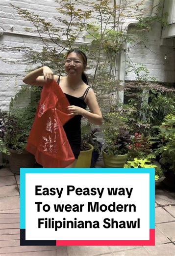 How to Wear a Modern Filipiniana Alampay Shawl effortlessly