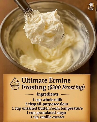 Silky Vanilla Buttercream Frosting Light, fluffy, and irresistibly silky — perfect for cakes, cupcakes, and everything in between! Ingredients: 1 cup (2 sticks) unsalted butter, room temperature 3½ cups powdered sugar, sifted 2 tbsp heavy cream (or milk) 1½ tsp pure vanilla extract A pinch of salt Directions: In a large mixing bowl, beat the butter on medium speed for about 3–4 minutes until light and creamy. Gradually add the sifted powdered sugar, one cup at a time, mixing well after each addi