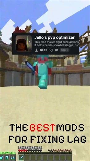 The BEST mods for fixing lag 🤯 #minecraft #pvp #marlowww #best #optimization #amnew#bestplayer