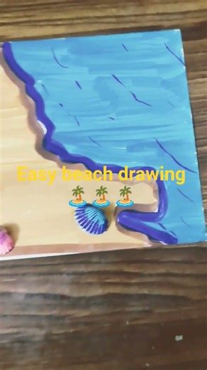 easy beach drawing from sea shell🐚