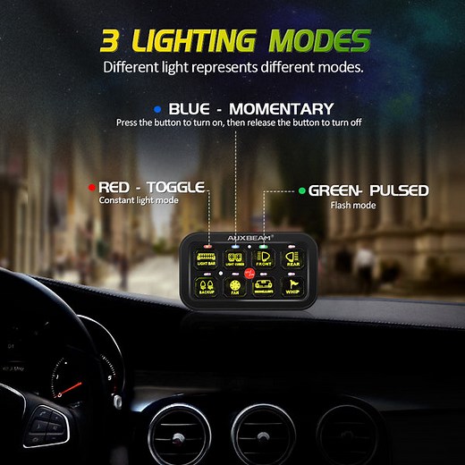 AR Series 8 Gang (AR-800) RGB Switch Panel with APP, Toggle/ Momentary/ Pulsed Mode Supported(One-Sided Outlet)