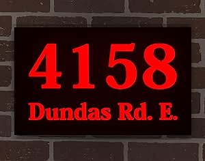 HOMIDEA Personalized LED Address Sign. Light Up House Numbers. Led House Numbers. Lighted House Numbers and Letters, customized backlit house numbers, address numbers, address light, illuminated house numbers.