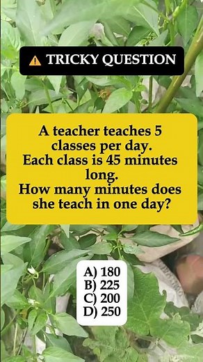 Teacher: 5 Classes × 45 Min Each – Total Minutes per Day? #shorts #iqvistax #math