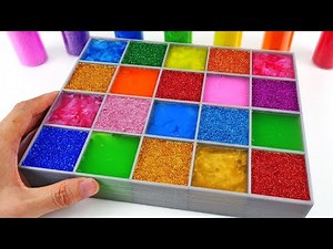 Satisfying Video How to make Rainbow Box Slime Mixing All My Slime Smoothie Cutting ASMR