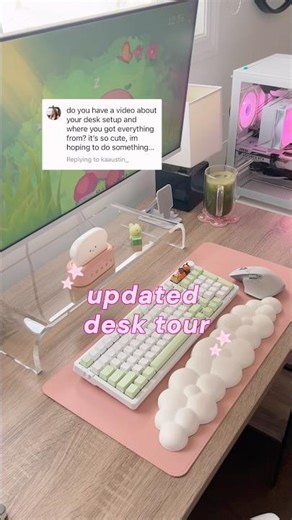 updated desk tour + where i bought EVERYTHING!!🩷🖥️✨