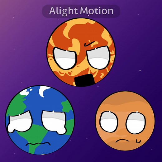 Marth Art Drawing Featuring Solarballs Characters on Mars and Earth