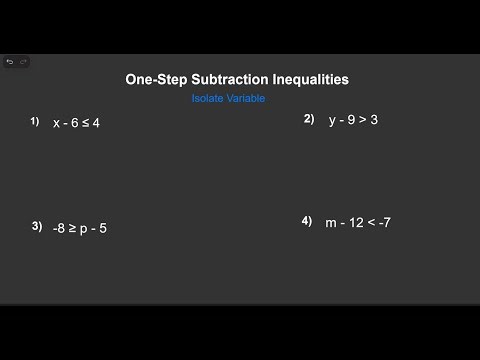 Understanding One Step Subtraction Inequalities