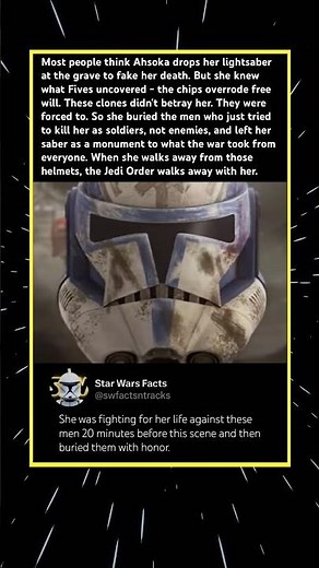 Ahsoka didn't leave her lightsaber to fake her death #starwars #starwarsfacts #clonewars