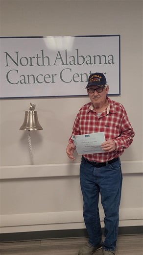 The best sound to end the year! 🔔 Ronald Mann rang the bell at North Alabama Cancer Center on 12/31 after finishing his radiation. Thank you to the amazing team there, and cheers to a healthy, happy 2026! 🎊 | North Alabama Medical Center