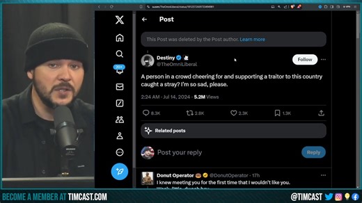 Far Left CELEBRATE Trump Assassination Attempt, Streamer Destiny LOSES HIS MIND, GLOATS Over Death | Tim Pool