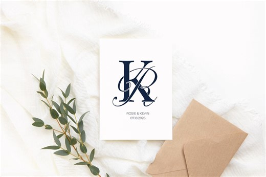 Personalized Wedding Monogram Design, Custom Initials With Date - Digital File - Etsy
