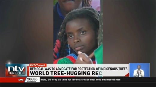 World-Tree Hugging Record: Guinness World Records has officially recognised Kenyan environmental enthusiast Truphena Muthoni as the world record holder for the longest tree-hugging marathon. Truphena hugged the tree for 72 consecutive hours. #NTVTonight | NTV Kenya