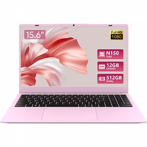 BiTECOOL 15.6" Win11 Laptop Intel N150 12 512GB for Student, Business, Pink