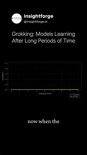 Insightforge | AI & Data Science on Instagram: "Most machine learning models seem to fail during long AI training sessions. But neural networks often hide a secret breakthrough known as grokking. At first, the model is like a student who memorizes the textbook. It finds shortcuts to get the right answer for the data it sees. The training score looks perfect, but real-world performance stays low. Then, something shifts. With more time, the model starts to simplify its own logic. It ditches the me