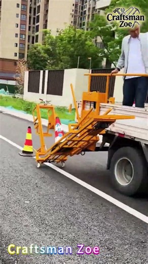 Road traffic cone collection machine - a good tool and machinery that makes work easier