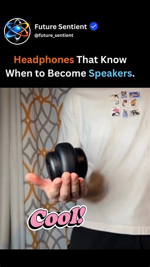 Future Sentient on Instagram: "Most headphones shut the world out. These were engineered to bring it in. 🎧🔊 What you’re seeing is a hybrid audio device designed to solve the classic two-device problem: headphones for personal listening, speakers for shared sound. Normally, those require completely different drivers and tuning. This one does both. The magic lies in a 180-degree swivel hinge. Rotate the earcups outward and built-in sensors instantly detect the change. That signal triggers a DSP