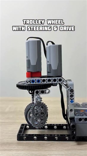 Bricks Master Builders on Instagram: "Trolley Wheel With Steering & Drive #lego #legotechnic #mechanism #mechanical #creative"