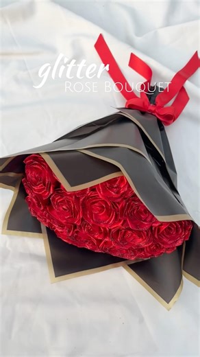 Glitter Ribbon Rose♥️🌹#glitter #rosebouquet #rose #love