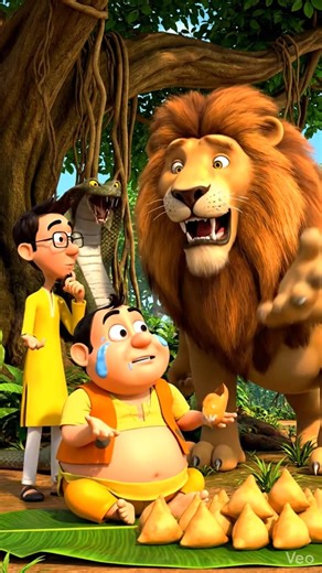 🦁😄🐍शेर और साँप फँस गए मोटू पतलू की कॉमेडी में 😂Funny Jungle Comedy Hindi#viralvideo #cartoon #comedy