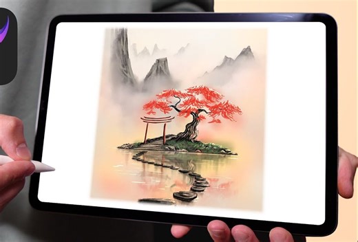 【Procreate】新手级教程 手把手一步步教你绘制这幅水彩风景插画 from Joel Create