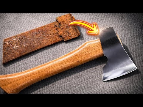 This Rusty Metal Became a Razor Sharp Axe 😱🔥 (Full Process)