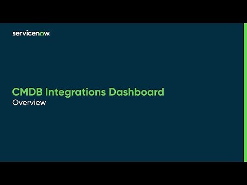 CMDB Integrations Dashboard | Overview