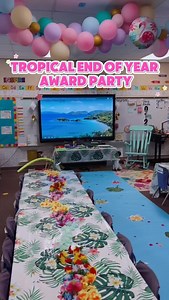 17K views · 2.4K reactions | Our tropical end of the year award party! This is by far my favorite theme I’ve ever done!  Kindergarten teacher activities resources ideas inspo elementary school graduation award ceremony #teacher #teachersofinstagram #teachersofig #iteachk #iteachtoo #iteach #classroomsetup #classroomideas #classroompinspirations #teacherinspiration #teacherideas #watchmeteach | Kindergartenkitties Connected Page | Facebook