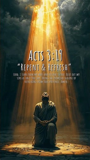 ✝️ Daily Bible Verse | Acts 3:19 "Repent & Refresh" #bibleverse #shorts