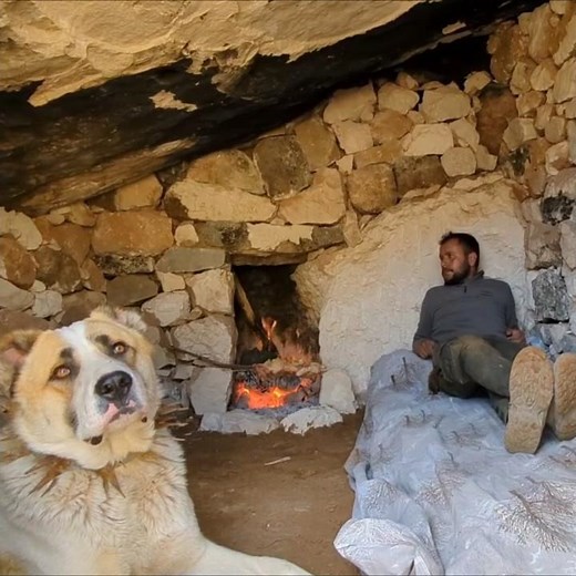 I MADE a CAVE by CARVING the ROCK with FIRE using PRIMITIVE METHODS | DIY Project, Winter camping