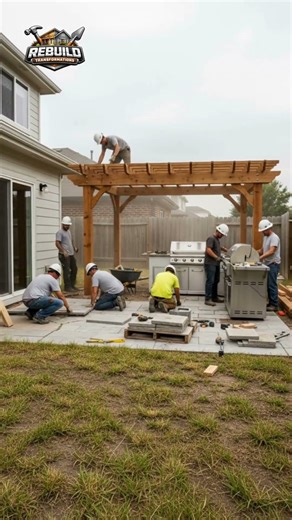 Backyard glow up nobody expected #beforeandafter #renovation #satisfying
