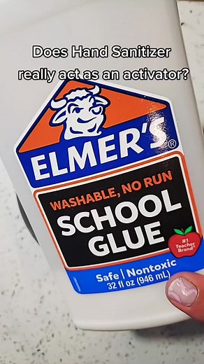Making Slime with Hand Sanitizer and Glue