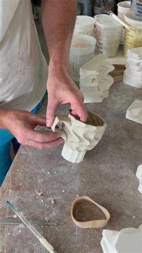 First cast ever of my new design in porcelain! Can’t wait to glaze test!