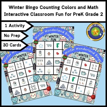 Winter Bingo Count Review Logic Puzzle Math Game Learning Color Add Subtract
