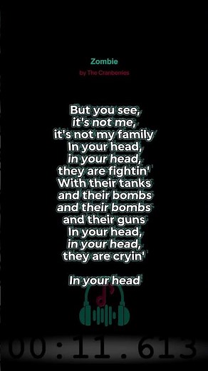 Zombie by The Cranberries #lyrics #goviral #music #zombiecranberries #zombiesong