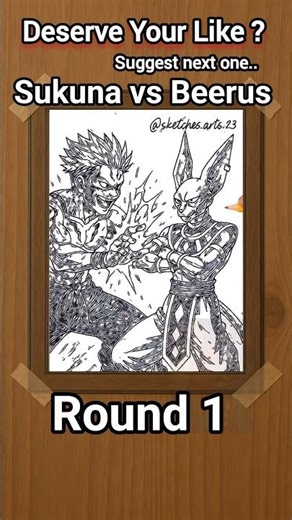 sukuna vs beerus round 1 drawing 🔥👿 #anime #art #viral #sketch #drawing #shorts