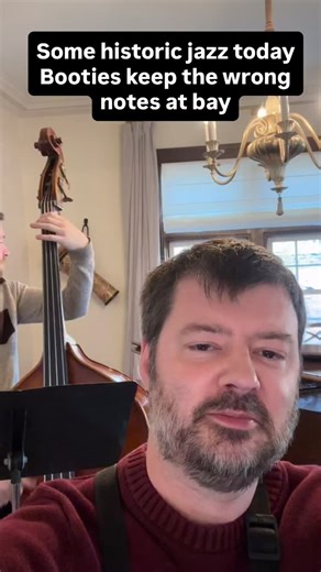 Some historic jazz today. The booties help keep the wrong notes away. And the floor clean | David Larsen - The Larsen Group | Facebook