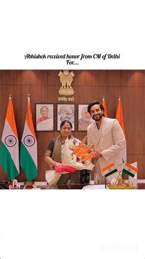 Abhishek got award from CM 🧿🔥 #shorts #viral #fukrainsaan #abhishekmalhan #fyp #rekhaguptacm #vlog
