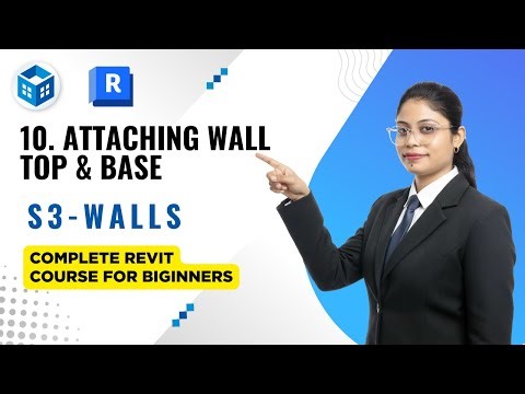 Revit Attaching Wall Top & Base | Complete Revit Course for Beginners | S3 (Walls) - L1