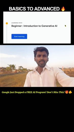 Ravi Ram on Instagram: "🚀 Google Free AI Program is LIVE! Learn Machine Learning + Generative AI from Beginner to Advanced completely FREE — and get Google Certified! 🔥 Whether you are a B.Tech student, fresher, or working professional, this is the biggest opportunity to build your AI career in 2025. 💡 Learn ML, Generative AI, Gemini, TensorFlow, Vertex AI & more — all from Google Cloud. If you want the official links, 👇 Comment “FREE” and I’ll DM you all the details instantly. 📢 Share this