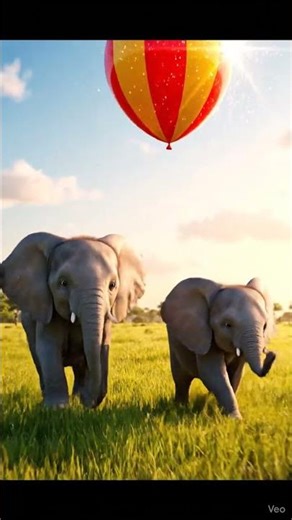 Two Cute Baby Elephants Playing with a Balloon 🐘🎈 | Pure Joy & Adorable Fun