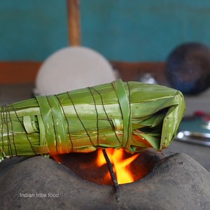264K views · 2.3K reactions | primitive style chicken roasting recipe | survival palm leaf chicken recipe | Indian tribe food | Facebook