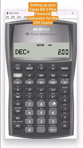 Setting Up The Texas BA II Plus Financial Calculator for CFA Exams