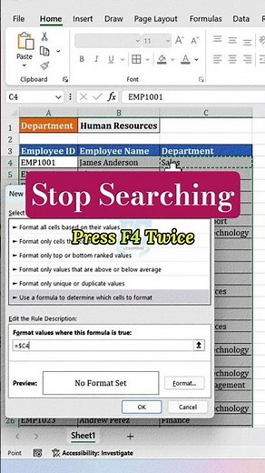 Highlight Rows Instantly with a Drop-Down in Excel!