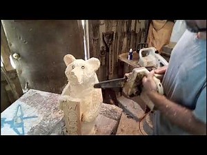 Chainsaw wood carving beginner tips face and fur detail how to