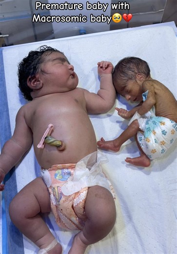 See the difference between premature baby and Macrosomic baby🥹💫😇 #nicubabies #pleasetiktokdontunderviewmyvideo #viralvideo #chubbybaby